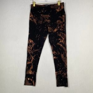 Atmosphere Women's Sz 10 Black Custom Reverse Tie Dye Pull Up Leggings Pants